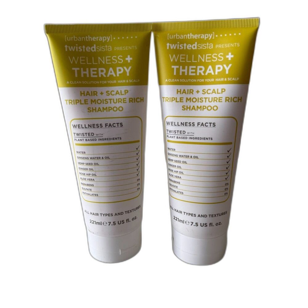 Twisted Sista Wellness Therapy Triple Moisture Rich Shampoo Bundle of 2